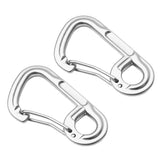 Maxbell Maxbell 2Pcs Aluminum Alloy Key Buckle Snap Spring Clip Hook Carabiner Keychain Silver