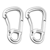 Maxbell Maxbell 2Pcs Aluminum Alloy Key Buckle Snap Spring Clip Hook Carabiner Keychain Silver