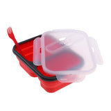 Maxbell 2/3 Comparment Reusable Silicone Bento Lunch Box for Camping Travel Picnic 2 Grid Red - Aladdin Shoppers