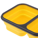 Maxbell 2/3 Comparment Reusable Silicone Bento Lunch Box for Camping Travel Picnic 2 Grid Yellow - Aladdin Shoppers