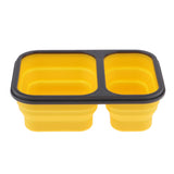 Maxbell 2/3 Comparment Reusable Silicone Bento Lunch Box for Camping Travel Picnic 2 Grid Yellow - Aladdin Shoppers