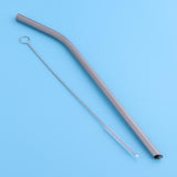 Maxbell Maxbell Titanium Straw Drinking Straw with 1 Cleaning Brush 7mm Bent Bevel