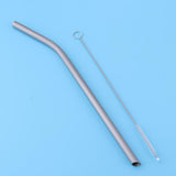 Maxbell Maxbell Titanium Straw Drinking Straw with 1 Cleaning Brush 7mm Bent Bevel