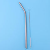 Maxbell Maxbell Titanium Straw Drinking Straw with 1 Cleaning Brush 7mm Bent Bevel