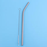 Maxbell Maxbell Titanium Straw Drinking Straw with 1 Cleaning Brush 7mm Bent Bevel