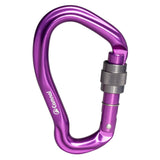 Maxbell Maxbell 23KN Climbing Carabiner Mountaineering D Type Metal Clip Purple Screw Lock