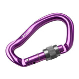 Maxbell Maxbell 23KN Climbing Carabiner Mountaineering D Type Metal Clip Purple Screw Lock
