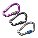 Maxbell Maxbell 23KN Climbing Carabiner Mountaineering D Type Metal Clip Purple Screw Lock
