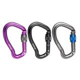 Maxbell Maxbell 23KN Climbing Carabiner Mountaineering D Type Metal Clip Purple Screw Lock