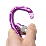 Maxbell Maxbell 23KN Climbing Carabiner Mountaineering D Type Metal Clip Purple Screw Lock