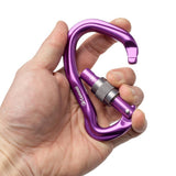 Maxbell Maxbell 23KN Climbing Carabiner Mountaineering D Type Metal Clip Purple Screw Lock