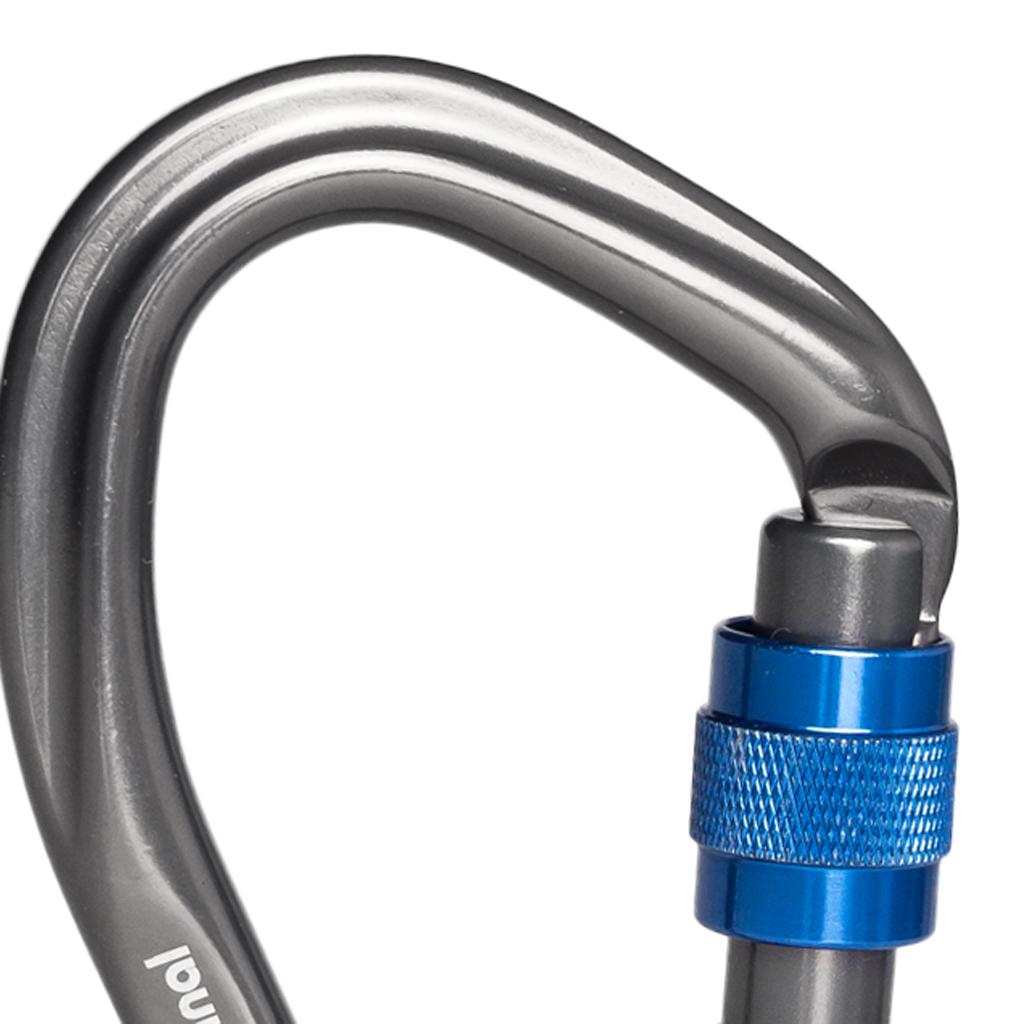 Maxbell Maxbell 23KN Climbing Carabiner Mountaineering D Type Metal Clip Silvery Screw Lock