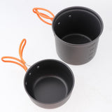 Maxbell Maxbell Camping Cookware Cutlery Set Pot Pan Spoon Wine Opener Stove Canister Stand Orange