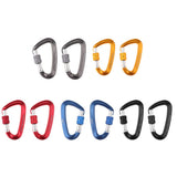Maxbell Maxbell 2pcs 12KN D Shape Carabiner Screw Lock Clip Keyring Camping Karabiner Blue