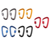 Maxbell Maxbell 2pcs 12KN D Shape Carabiner Screw Lock Clip Keyring Camping Karabiner Blue