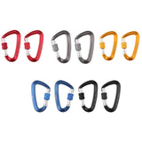 Maxbell Maxbell 2pcs 12KN D Shape Carabiner Screw Lock Clip Keyring Camping Karabiner Blue