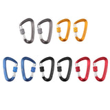 Maxbell Maxbell 2pcs 12KN D Shape Carabiner Screw Lock Clip Keyring Camping Karabiner Blue