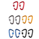 Maxbell Maxbell 2pcs 12KN D Shape Carabiner Screw Lock Clip Keyring Camping Karabiner Blue