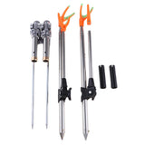 Maxbell Maxbell Stainless Steel Fishing Tackle Double Rod Rack Fishing Rod Holder Bracket 1.7m