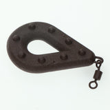 Maxbell Maxbell Flat Pear Metal Fishing Swivel Weights Fishing Pear Shape Sinker Brown