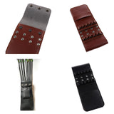 Maxbell Maxbell Hunting Archery Leather Arrow Quiver Pocket Holder Bag for 12 Arrow Black