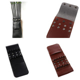 Maxbell Maxbell Hunting Archery Leather Arrow Quiver Pocket Holder Bag for 12 Arrow Black