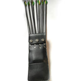 Maxbell Maxbell Hunting Archery Leather Arrow Quiver Pocket Holder Bag for 12 Arrow Black