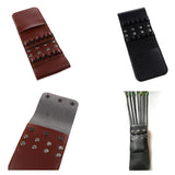 Maxbell Maxbell Hunting Archery Leather Arrow Quiver Pocket Holder Bag for 12 Arrow Black