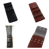 Maxbell Maxbell Hunting Archery Leather Arrow Quiver Pocket Holder Bag for 12 Arrow Black