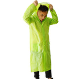 Maxbell Maxbell Emergency Rain Ponchos with Pockets Hood for Men Women Kids green-L