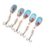 Maxbell Maxbell 5 Pieces Fishing Lures Spoon Metal Jig Baits Spinner Baits E