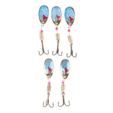 Maxbell Maxbell 5 Pieces Fishing Lures Spoon Metal Jig Baits Spinner Baits E