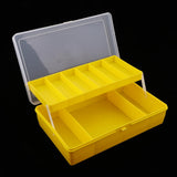 Maxbell Maxbell 2-Tray Fishing Tackle Box Bait Lure Storage Container Yellow 25.6x15.8x7.5cm