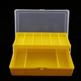 Maxbell 2-Tray Fishing Tackle Box Bait Lure Storage Container Yellow 25.6x15.8x7.5cm