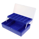 Maxbell 2-Tray Fishing Tackle Box Bait Lure Storage Container Blue 25.6x15.8x7.5cm