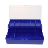Maxbell 2-Tray Fishing Tackle Box Bait Lure Storage Container Blue 25.6x15.8x7.5cm