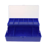 Maxbell Maxbell 2-Tray Fishing Tackle Box Bait Lure Storage Container Blue 25.6x15.8x7.5cm