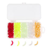 Maxbell 3x125Pcs Fishing Lure Maggot Grub Soft Lure Baits False Worms Beige