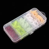 Maxbell 2x125Pcs Fishing Lure Maggot Grub Soft Lure Baits False Worms Beige