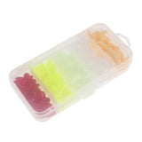 Maxbell 4x125Pcs Fishing Lure Maggot Grub Soft Lure Baits False Worms Beige