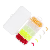 Maxbell 2x125Pcs Fishing Lure Maggot Grub Soft Lure Baits False Worms Beige
