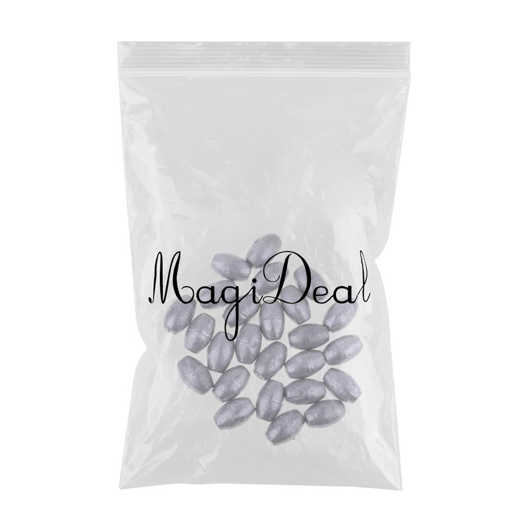 Maxbell Maxbell 25Pieces Premium Fishing Sinker Weights Olive Shape Lead Fishing Weights 40g