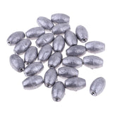 Maxbell Maxbell 25Pieces Premium Fishing Sinker Weights Olive Shape Lead Fishing Weights 40g