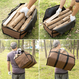 Maxbell Maxbell Large Firewood Log Carrier Tote Bag for Fireplace & Stoves Brown