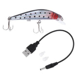 Maxbell Maxbell Rechargeable USB Electric Vibration Twitching Lifelike Fishing Lure 3 Hooks