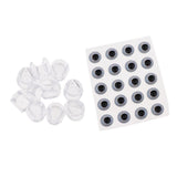 Maxbell Maxbell 20pcs 3D Fly Tying Jigs Crafts Doll Fishing Lure Eyes 10pcs Fishing Head 8mm Eyes+10mm Head