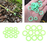 Maxbell 4x10 Pieces/Pack Silicone Luminous Ring Night Fishing Tent Nail Safety Signs L