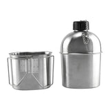 Maxbell Maxbell Outdoor Camping Stainless Steel Military 1L Kettle and 0.6L Water Cup Set