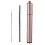 Maxbell Maxbell Collapsible Reusable Drinking Straws Stainless Steel Metal Foldable Straw