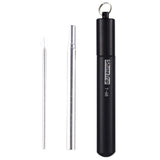 Maxbell Maxbell Collapsible Reusable Drinking Straws Stainless Steel Metal Foldable Straw